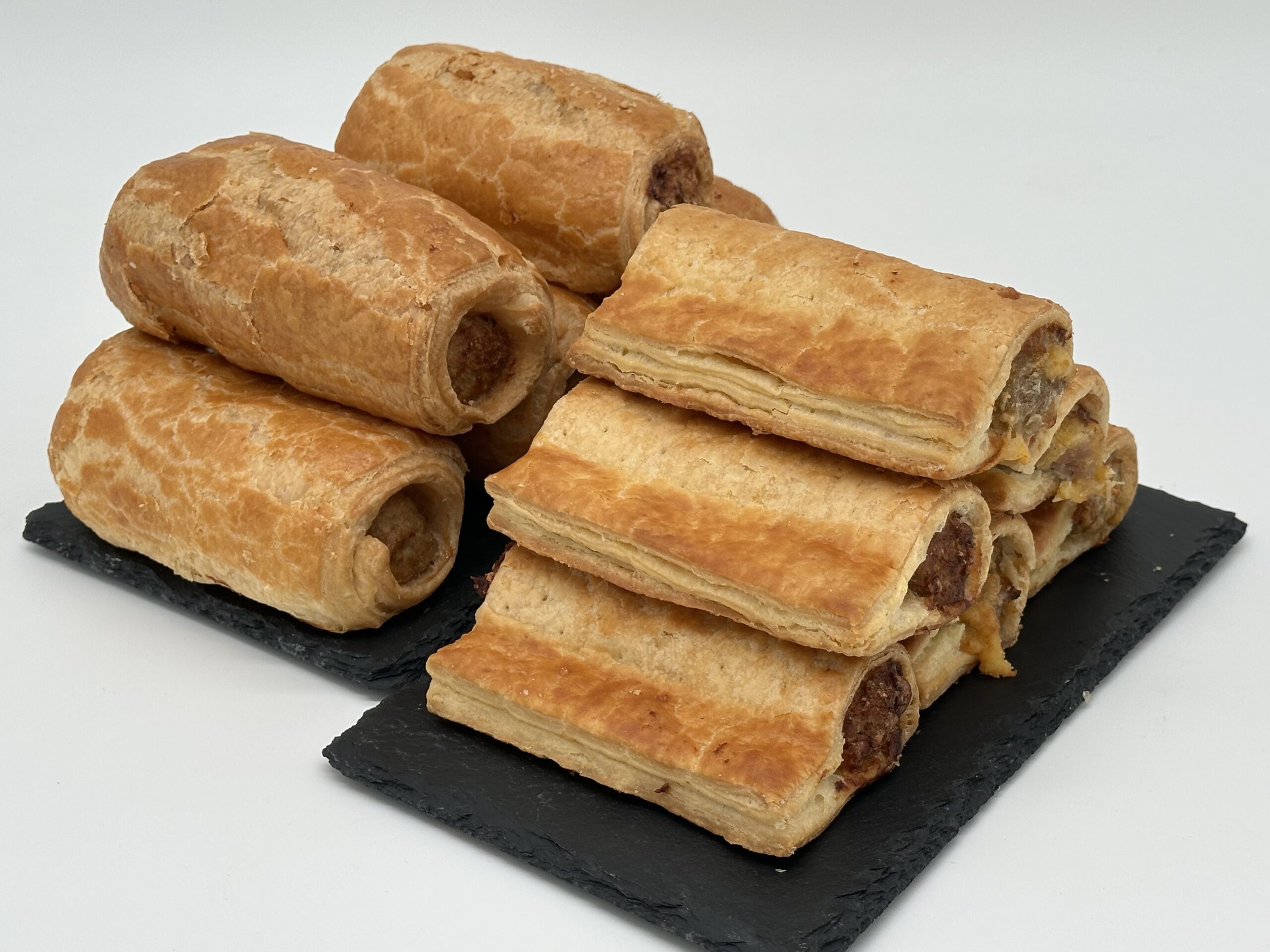 worstenbroodjes natuur en cheesy