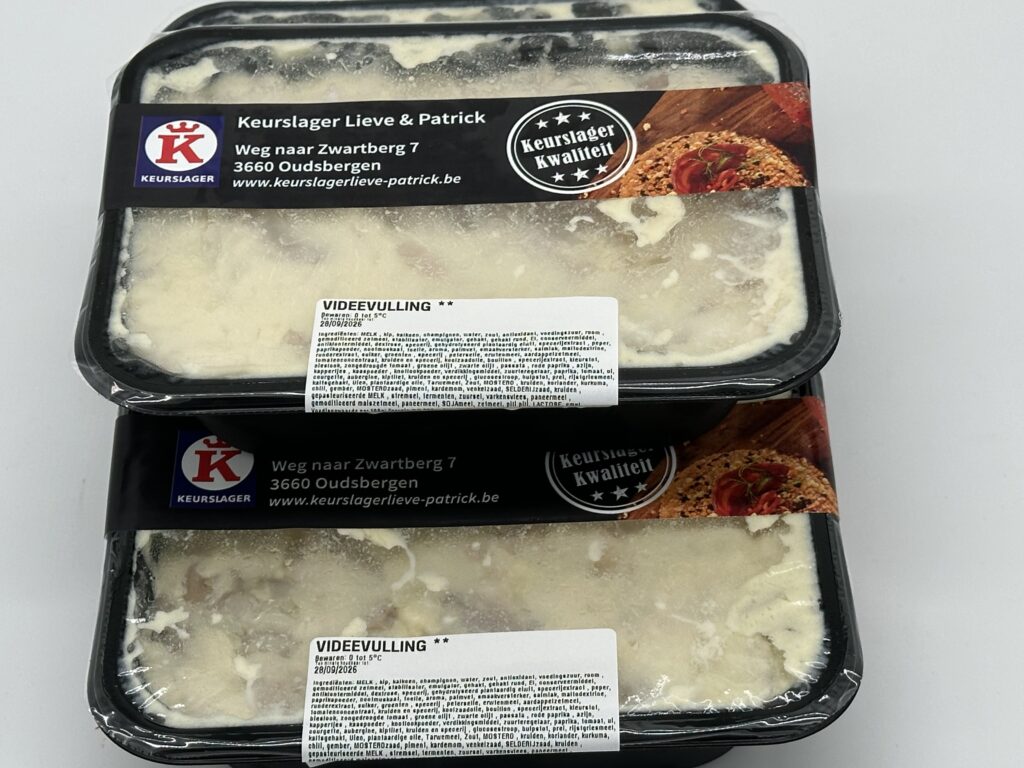 videevulling in sealbakjes